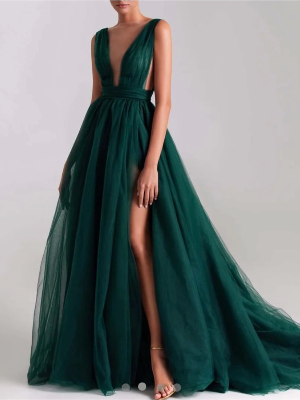 Millanova Dress- Emerald Green Tulle Dress, Runway New With Tags, Size Small